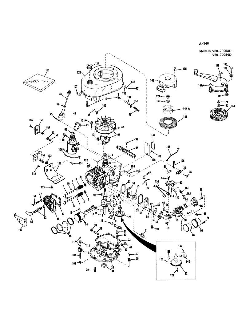 Engine No V60 70053d impulse Start And No V60 70054d cont