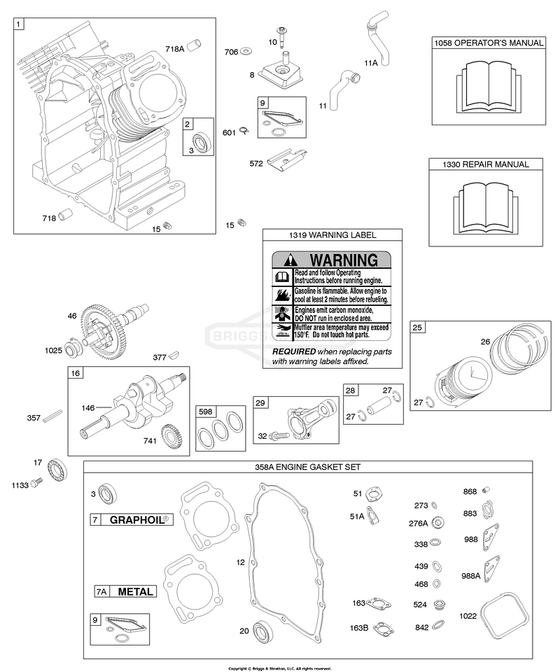 Cylinder, Piston/Rings/Connecting Rod, Engine Gasket Set