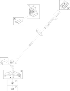 33cm Cordless Single Line String Trimmer Assembly