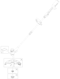 33cm Cordless Single Line String Trimmer Assembly