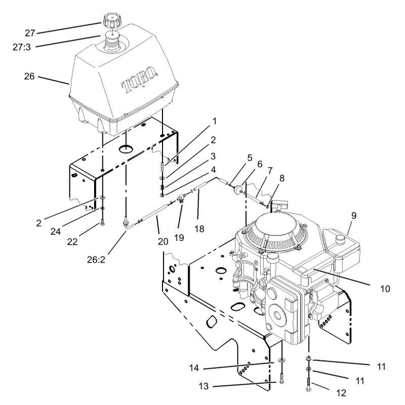 Engine and Fuel System Assembly