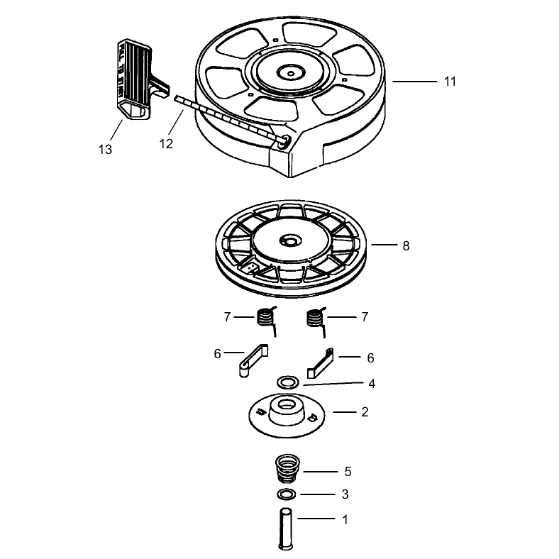 Recoil Starter No 590702 Optional Tecumseh LEV120-361542B