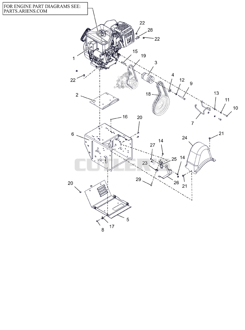Engine Frame and Belt Drive