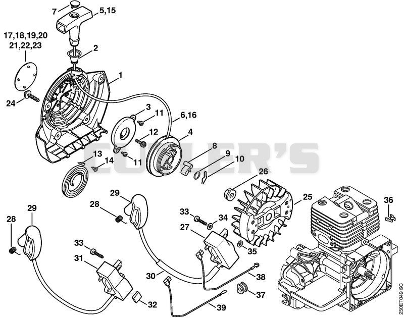 Rewind starter, Ignition system ⇥ 809 249 646 (10.2016)