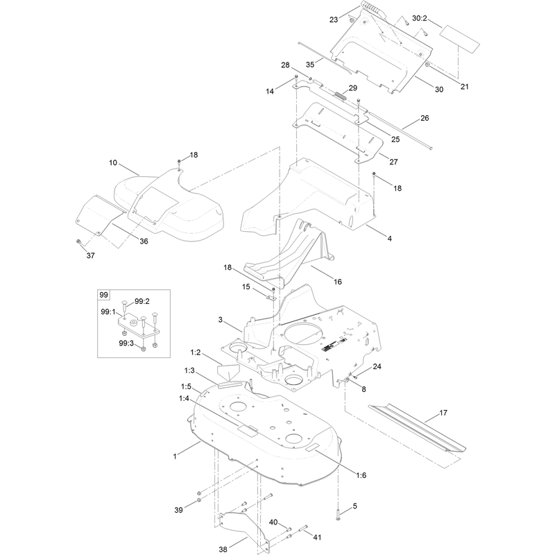 Deck Frame and Chute Assembly