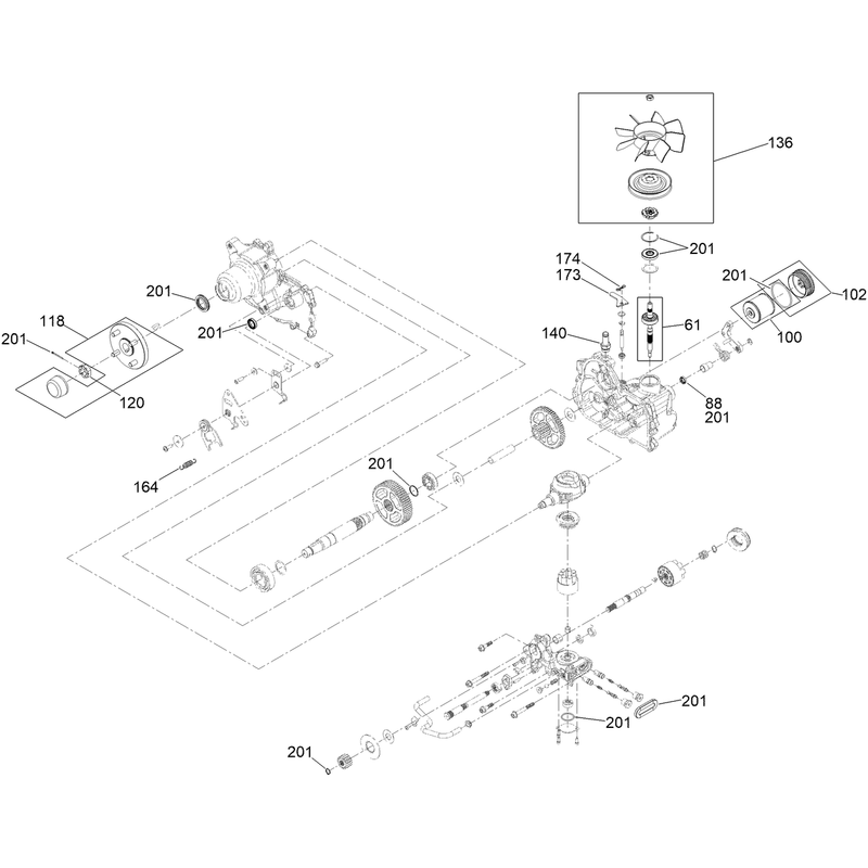 RH Transaxle Assembly No. 145-3695