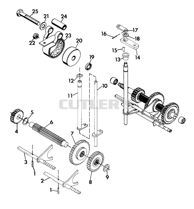 NUMBER SIX SHAFT - BRAKE/SLIDING GEAR