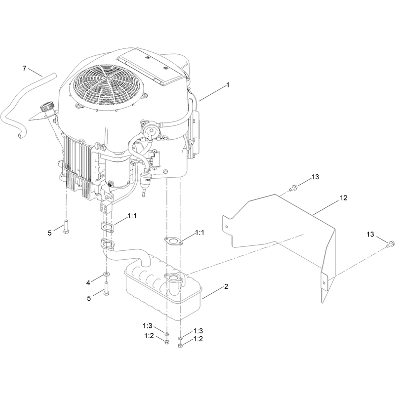 Engine and Muffler Assembly