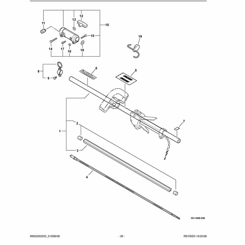 Main Pipe Assembly, Flexible Driveshaft, Coupler -- Upper