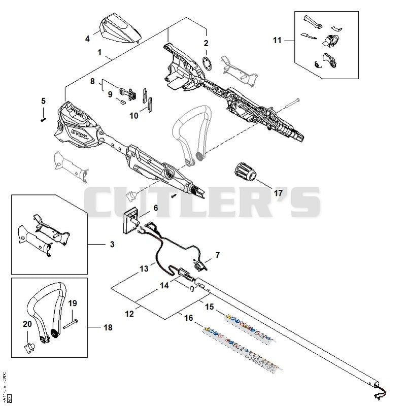 Handle housing, Drive tube assembly