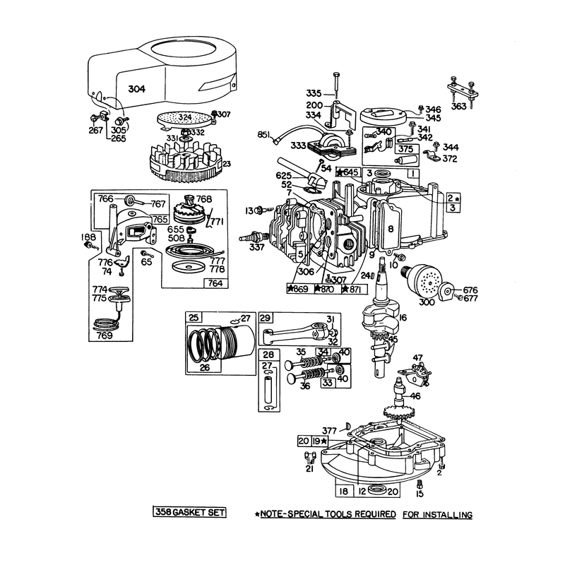 Engine Briggs and Stratton Model No 92908-1934-01