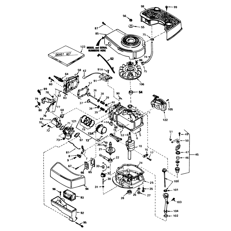 Engine Tecumseh Model No Tnt 100-10077e
