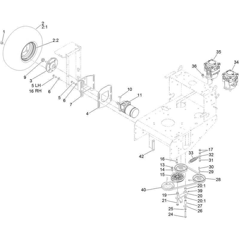 Rear Wheel and Hydraulic Drive Assembly