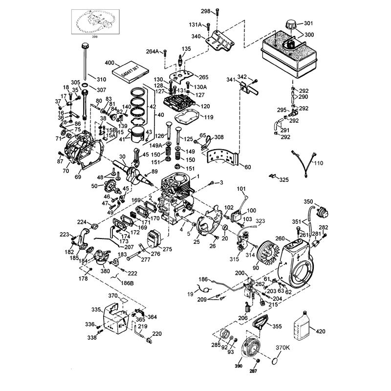 Tecumseh Engine Model Hmsk100-159227v