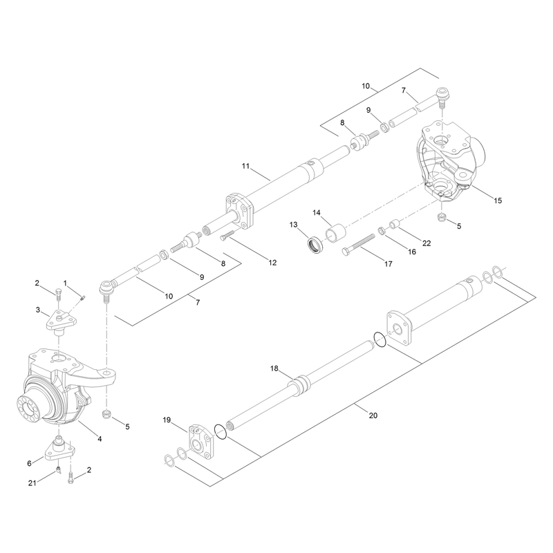 Swivel Housings And Steering Cylinder Assembly  Axle Assembly No. AU106863