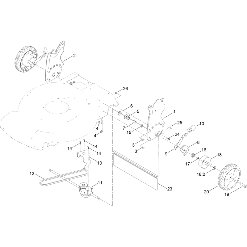 Rear Wheel and Height of Cut Assembly
