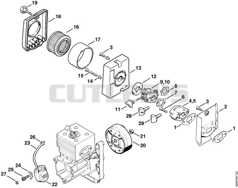 Air filter, Ignition system