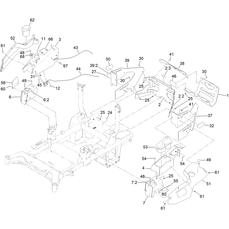 Throttle Choke Cables and Guard Assembly