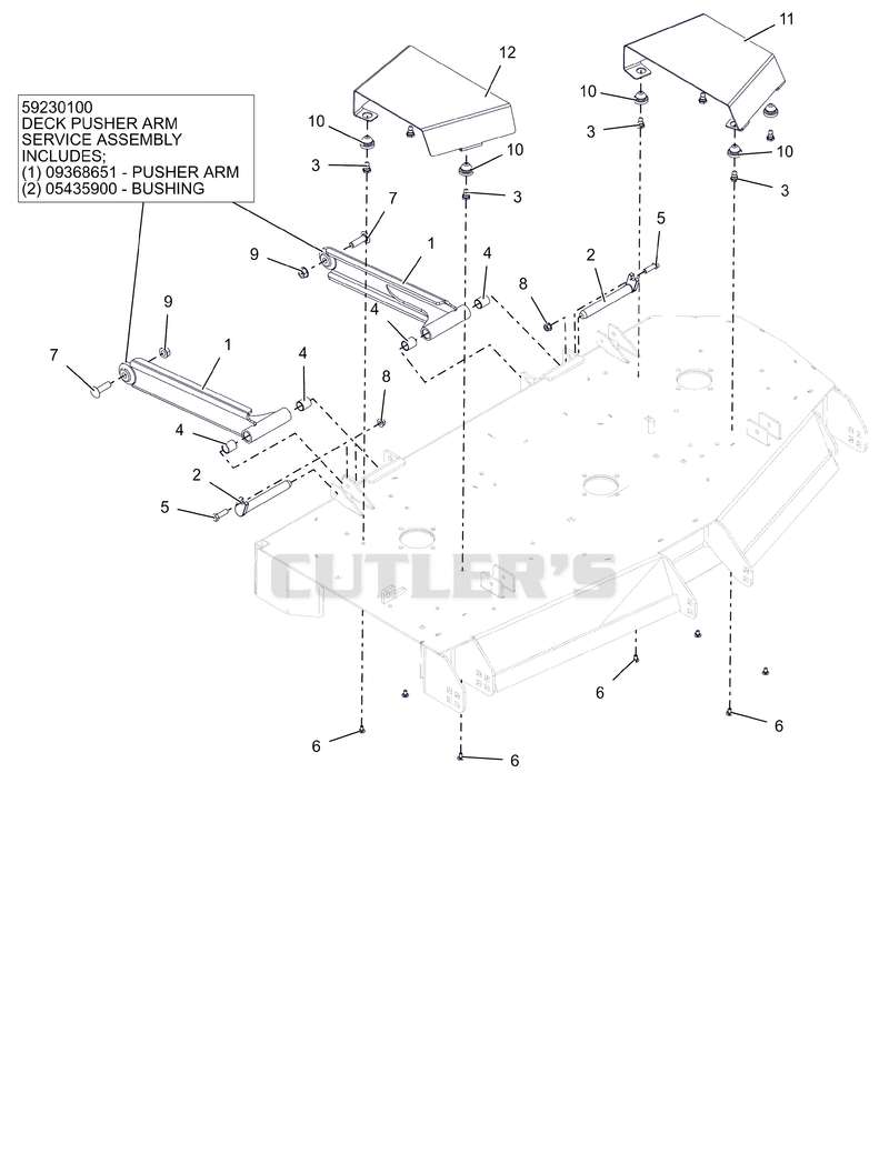 Deck Stabilizer Arms and Belt Guides - 52" and 60"