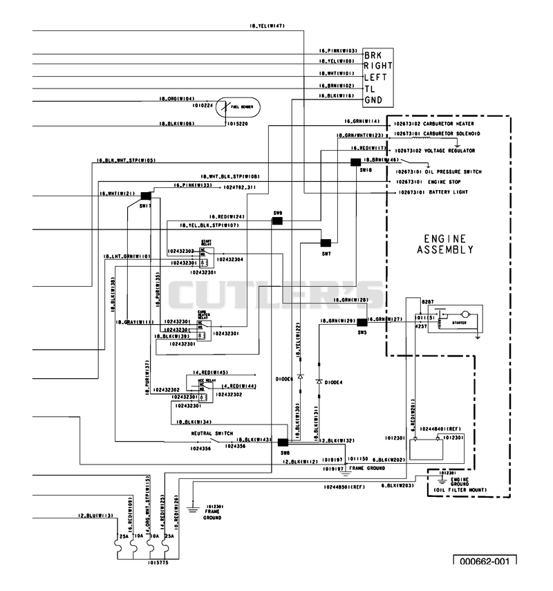Wiring - Gasoline Vehicles, Single Piece