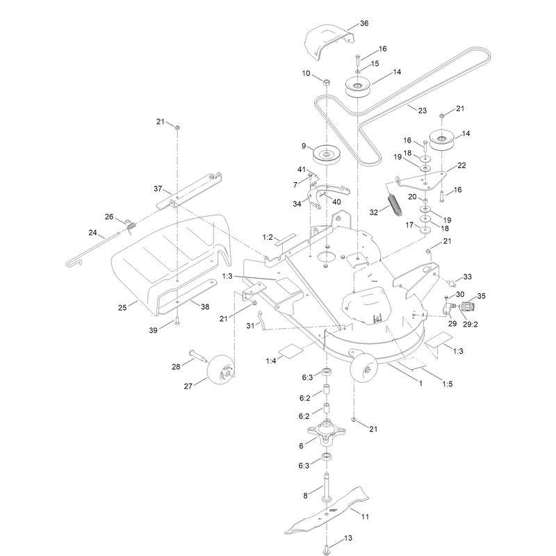 34 Inch Deck and Decal Assembly