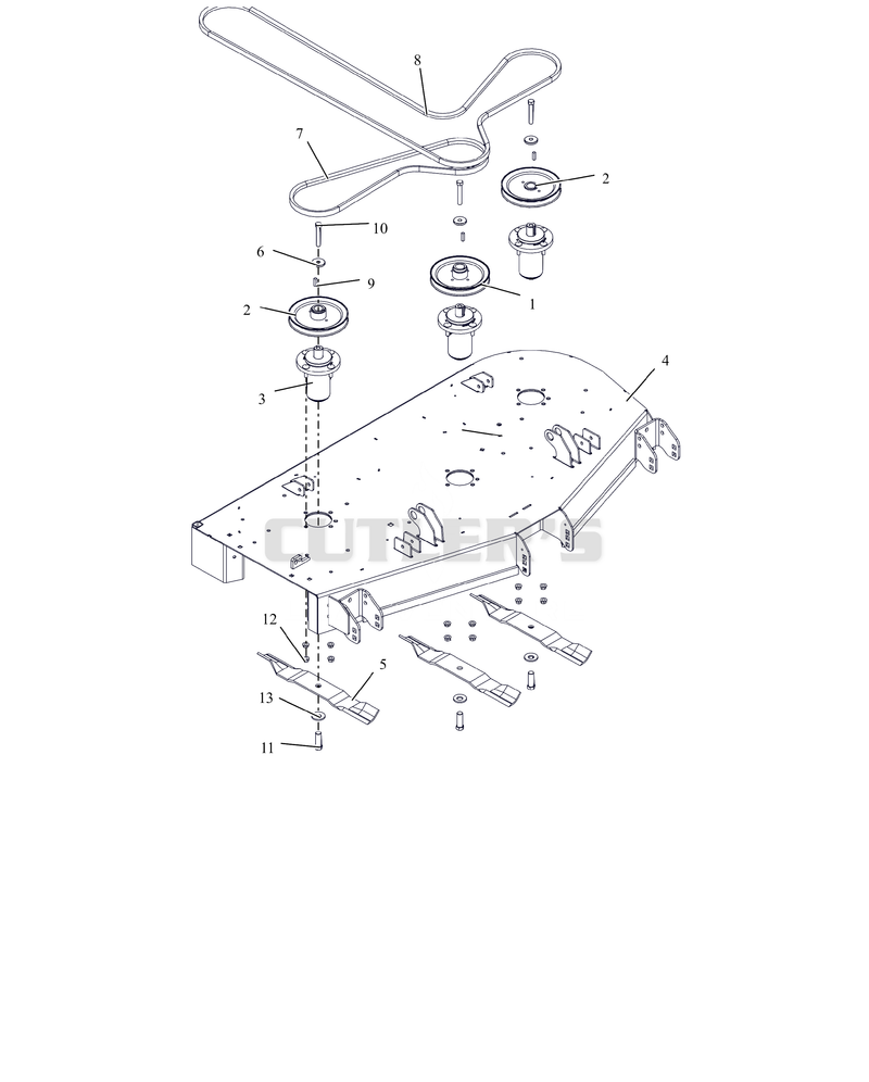 Deck, Belts, Blades And Spindles - 52"
