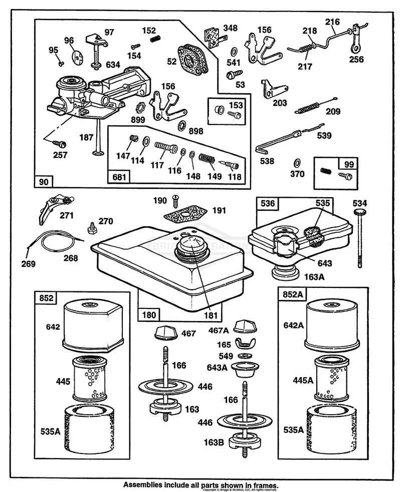 Carburetor,FuelTank,A/C Grps