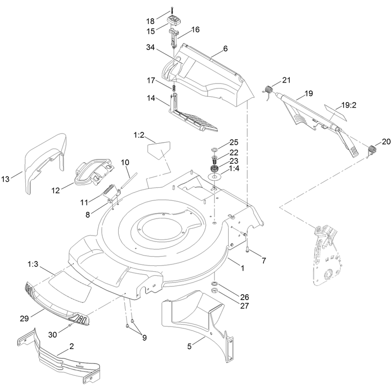 Deck Side Chute and Rear Door Assembly