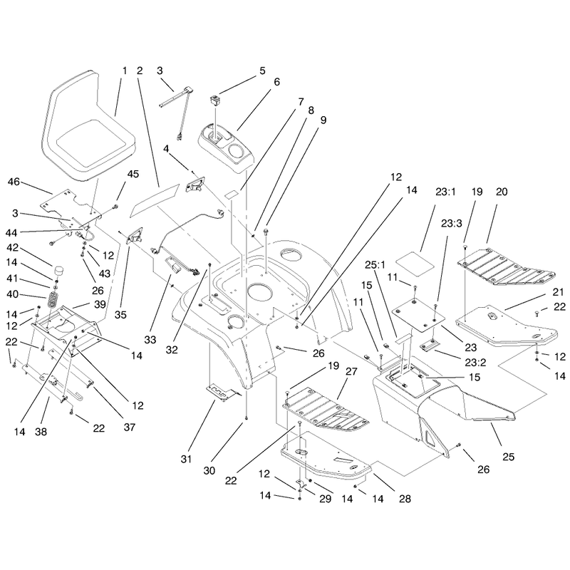Fender Footrest and Seat Assembly