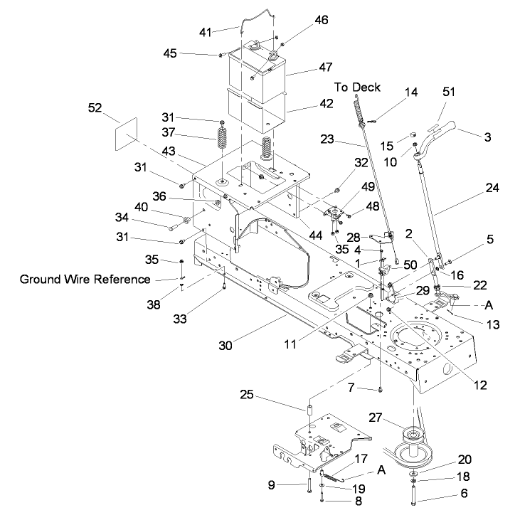 Frame Battery and PTO Assembly