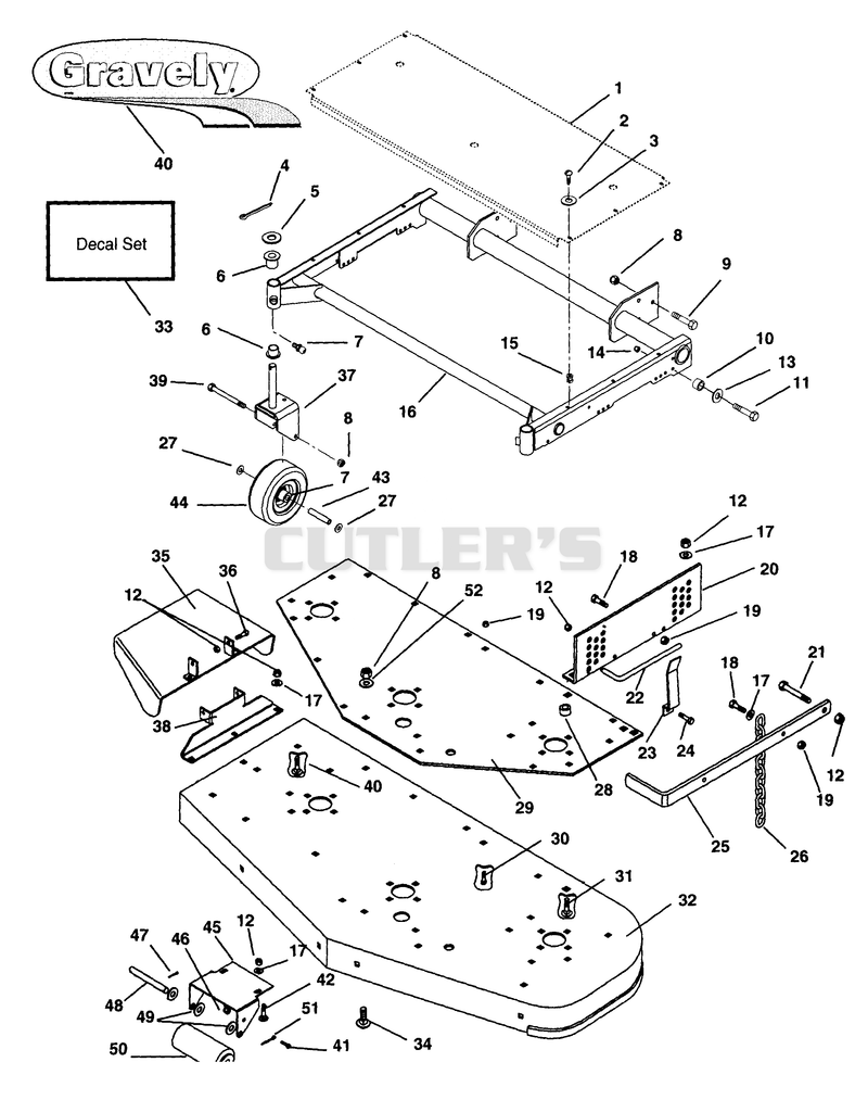 60" Mower Frame