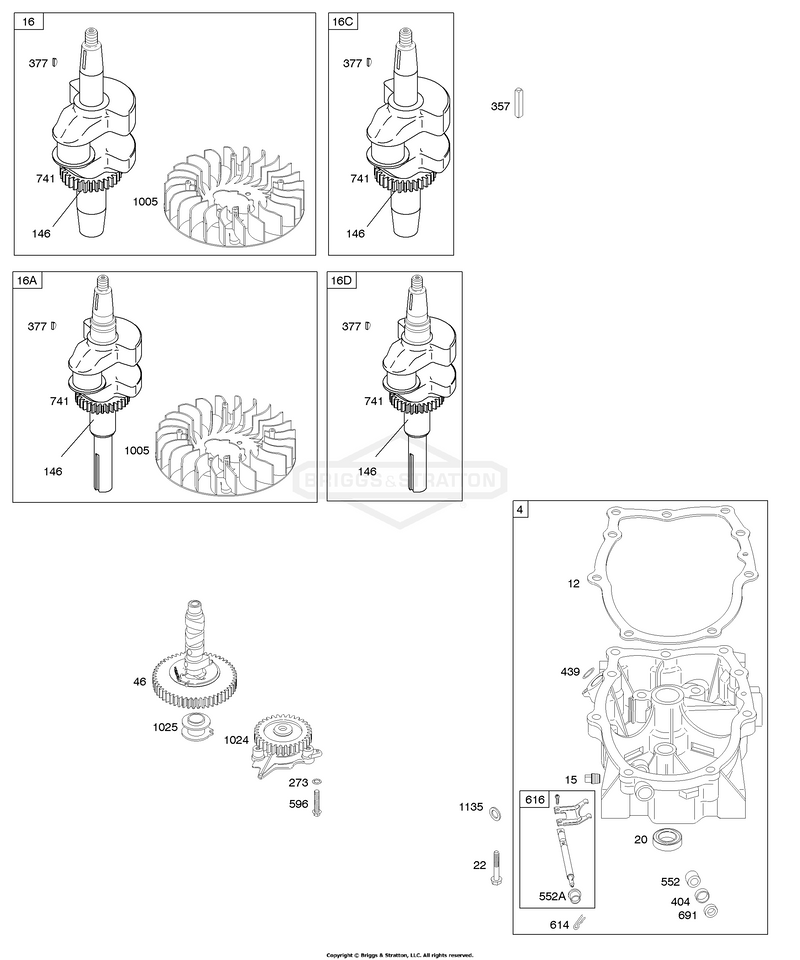 Crankshaft, Camshaft, Crankshaft Cover/Sump