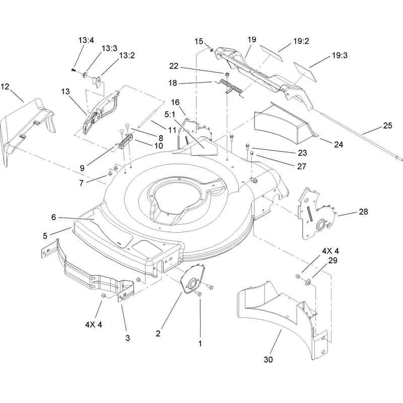 Deck Side Chute and Rear Door Assembly