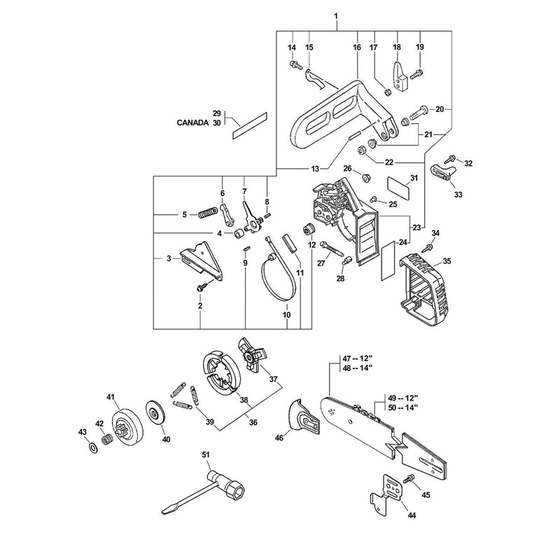 Chain Brake, Clutch, Cutting Attachment,Tools