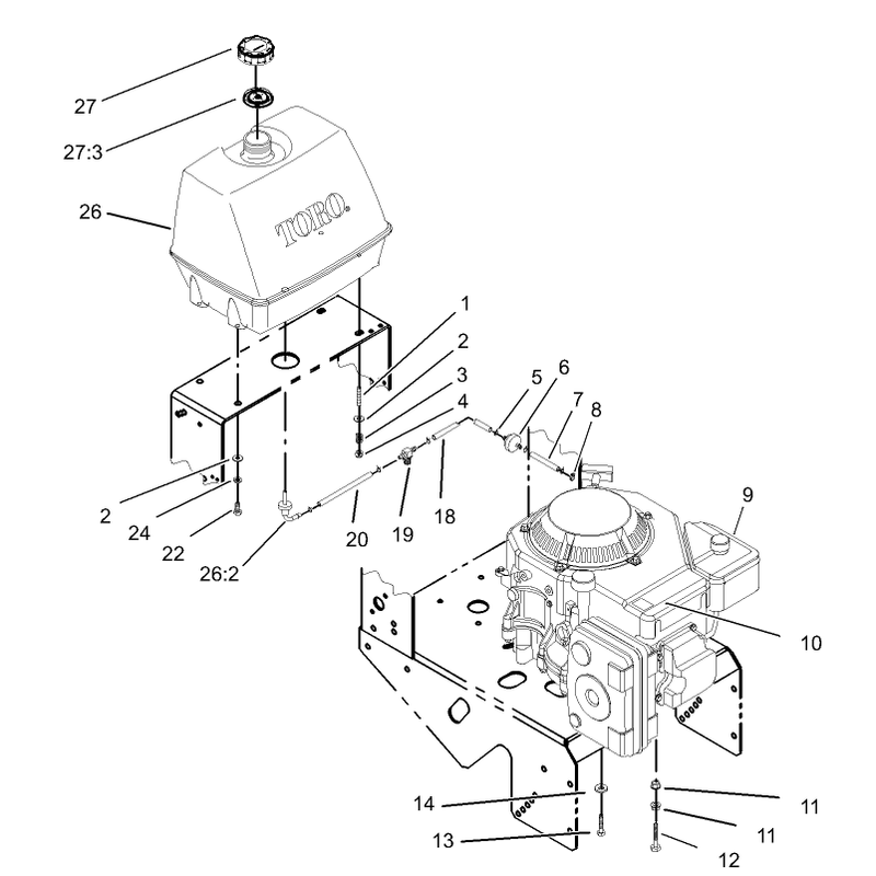 Engine and Fuel System Assembly