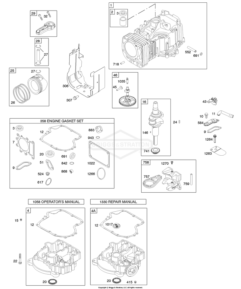 Camshaft, Crankshaft, Cylinder, Engine Sump, Gasket Set - Engine, Piston, Rings, Connecting Rod