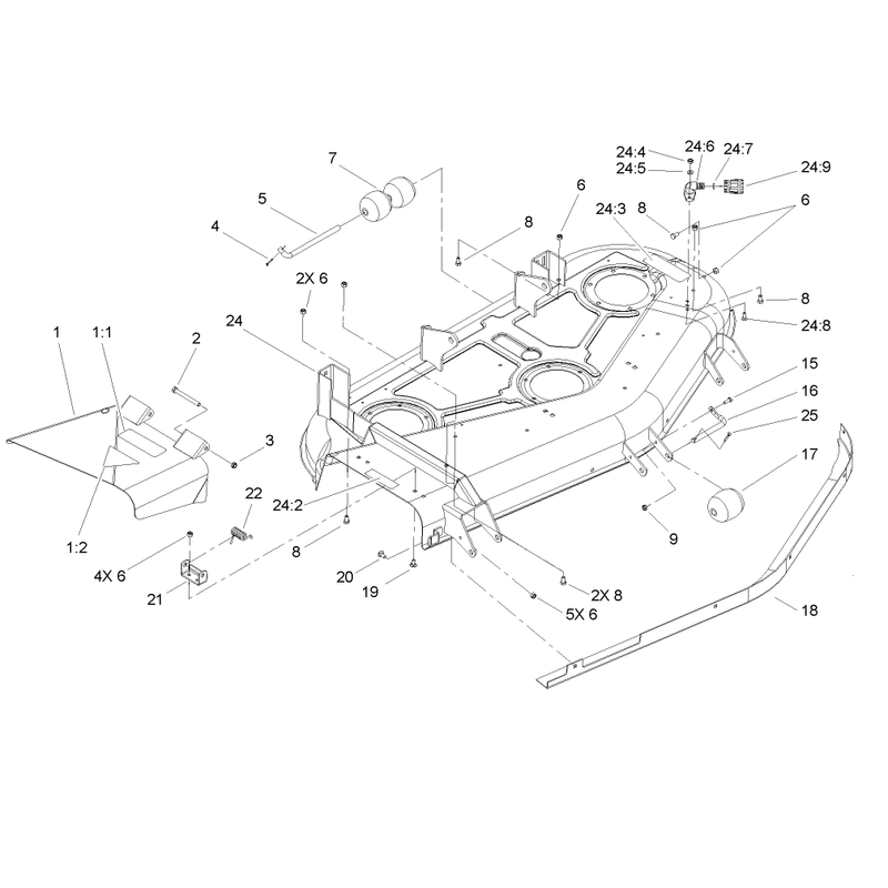 Deck, Roller and Baffle Assembly
