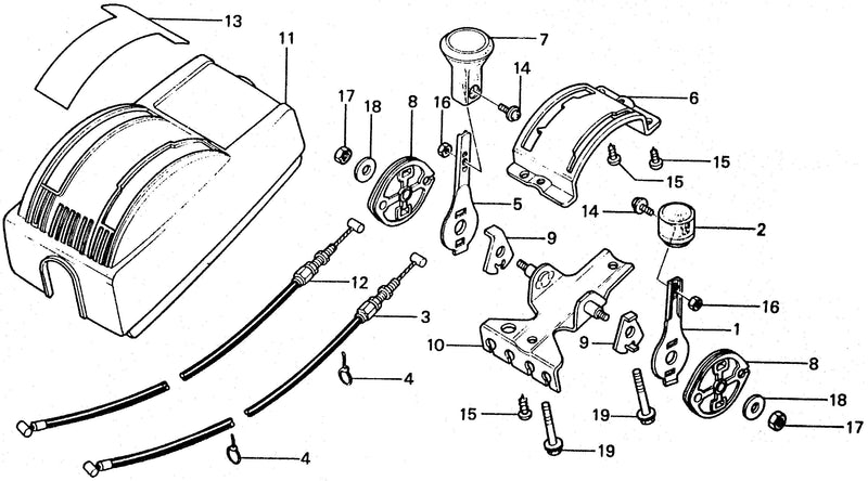 THROTTLE LEVER (S TYPE)  @THROTTLE CABLE (S TYPE)