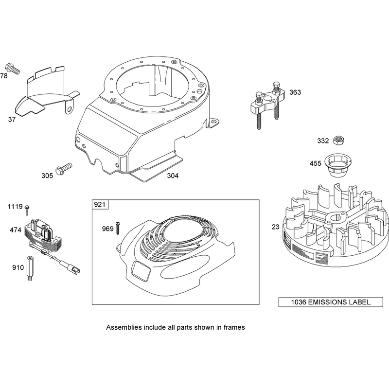 Blower Housing Assembly Briggs and Stratton 126T07-0204-E1