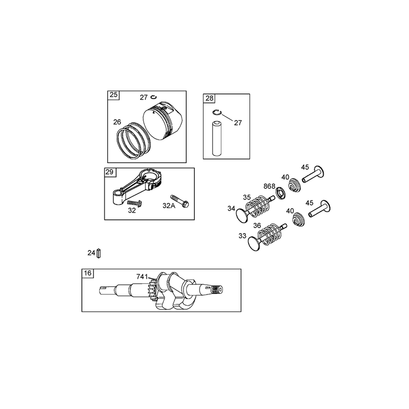 Crankshaft Assembly Briggs and Stratton 125K02-0189-E1