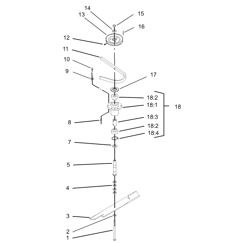 Spindle Blade and Belt Assembly