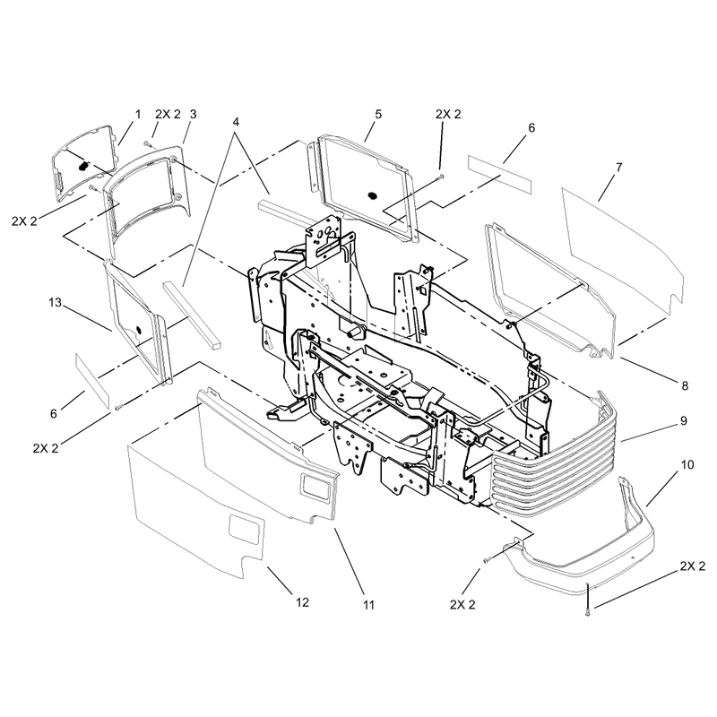 Grill and Side Panel Assembly