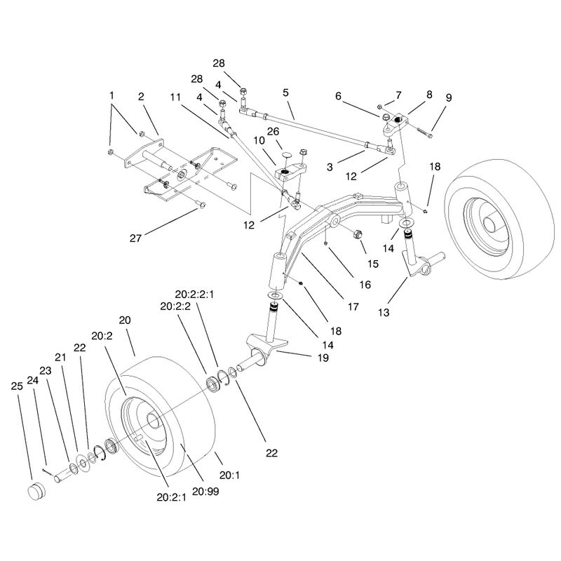 Tie Rods Spindle and Front Axle Assembly