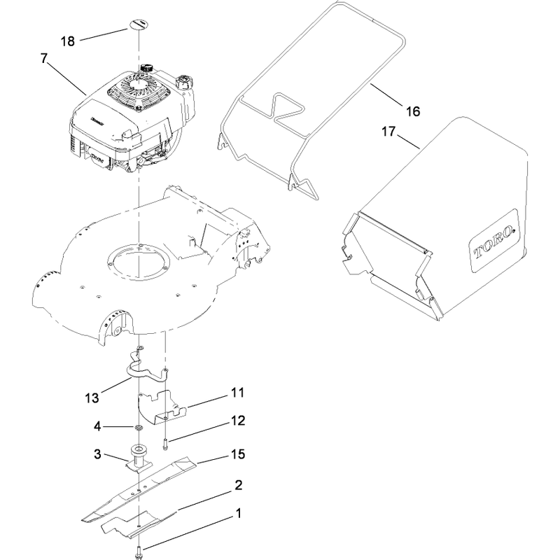 Engine Blade and Bag Assembly