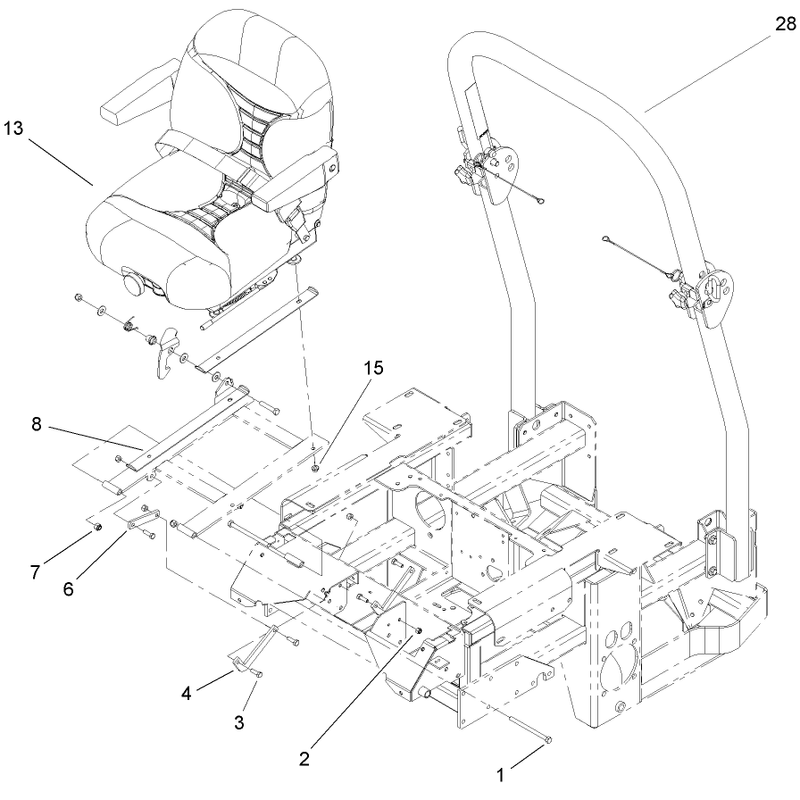 Seat and Roll Over Protection System Assembly