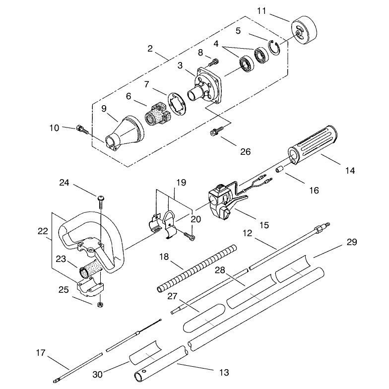 Handle, Clutch And Shaft Assembly