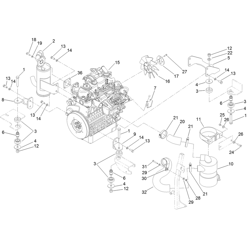 Engine Exhaust and Air Intake Assembly
