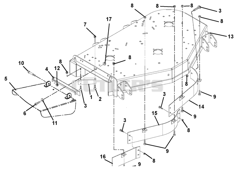 Deck, Discharge Chute And Baffles