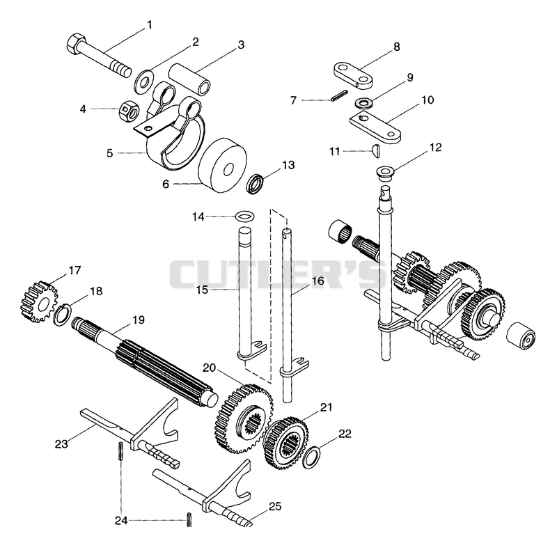 NUMBER SIX SHAFT - BRAKE/SLIDING GEAR