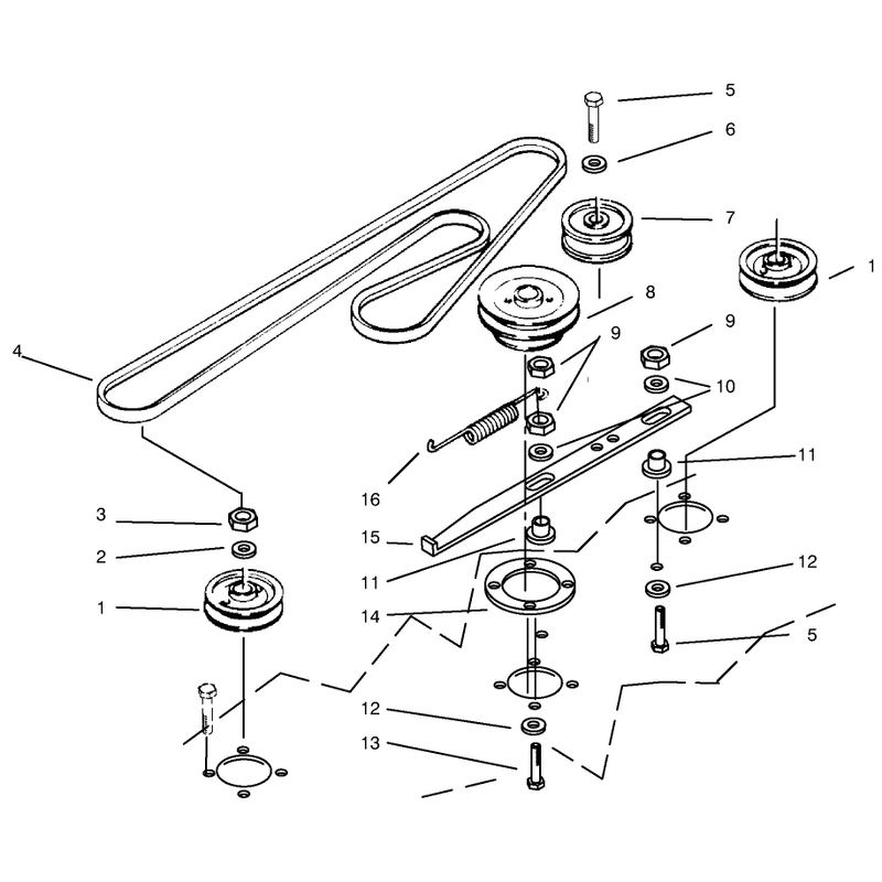 Drive Belt, Drive & Idler Pulleys
